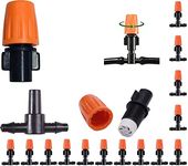 DIY Crafts 30x, Heads+T/Tee, Orange Misting Nozzle+T/Tee Bubbler For Fan Mist Kit & Irrigation System Garden Blank Distribution Tubing Watering Micro Bubbler Complete Drip Watering(30x, Heads+T/Tee)