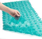 WELTRXE Pebbles Bathtub and Shower Mat Non Slip, Bath Mats for Bathroom Tub Washable with Suction Cups, Drain Holes, BPA Free