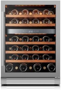 Ca'Lefort 24-Inch Wine Fridge, 52-Bottle Dual Zone Wine Cooler, 40–64°F Digital Temp Control, 3-color LED Adjustable Shelf, Under Counter, Built-in or Freestanding for Home Bar Kitchen(5.7 cu.ft)