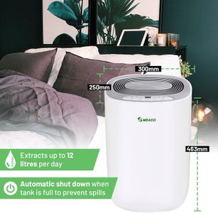 Meaco MeacoDry 12L Dehumidifier – Silver Compact Moisture Remover