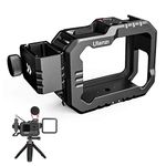 Vlog Housing Cage for Gopro 9/10/11, ULANZI G9-14 Upraged Aluminum Video Case Metal Frame, Cold Shoe Mount for Mic Light, Detachable Audio Adapter Vlogger Accessory for Gopro Hero 9/10/11/12/13 Black