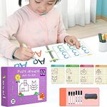 Kidology Educational Preschool Handwriting Practice Activity Writing Learning Toys - Montessori Busy Book & Number Letter Shape Tracing Coloring Book for Toddlers(Dot to Dot - Stage 2)
