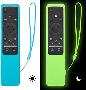 【2 Pack】 Silicone Protective Case for Samsung TV Remote Glow in The Dark, Remote Cover for Samsung Smart TV Remote BN59 Series, for BN59-01266A/BN59-1312A/BN59-01260A(Luminous Green + Blue)