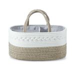 PandaEar Baby Diaper Caddy Organizer, Portable Nursery Storage Basket Cotton Rope Diaper Caddy for Baby Shower Gifts Newborn Infants -Brown