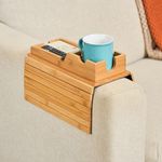 Callabor Couch Cup Holder Tray - Portable Sofa Arm Tray Table - Anti-Spill Armchair Caddy Couch Arm Table Snack Organizer with Removable Tray - Remote Control Holder Perfect for Cups, Snacks, Phone