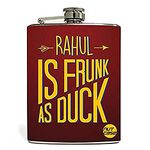 Nutcase - Personalized Gifts for Him - Customised Hip Flask 9oz Gift Set with Funnel - Frunk as Duck - Red