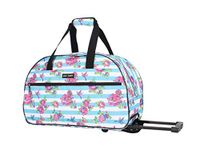 Betsey Johnson Luggage Designer Pattern Suitcase Wheeled Duffel Carry On Bag (One Size, Stripe Floral)