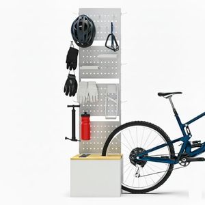 alltoo Bicycle Parking Box 4-in-1: Bike Rack, Storage Box, Shoe Bench & Organizer Shelf - For Garage, Entryway, Balcony - Space Saving Design with Large Storage Capacity (US Power Plug-white)