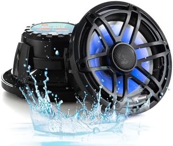 H YANKA 6.5 Marine Speakers - Powerful 750W 2-Way IP67 Waterproof Marine Stereo System with Blue LED Light, Full Range Sound, Professional Boat Speakers, No Distortion, Y35 Magnet Woofer - 1 Pair