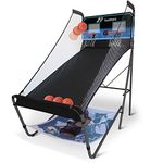 EastPoint Sports 3-in-1 Shoot, Pitch and Pass Indoor Basketball Hoop, Football and Baseball Pitch Gaming Center - Multi-Game Arcade Machines for Home & Game Room