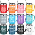 Umigy 12 Pcs Employee Appreciation Coffee Mug Gift Bulk Christmas Thank You 17oz Drinking Cup Stainless Steel Insulated Travel Tumbler National Boss Day Gift for Nurse Wome Teacher Therapist