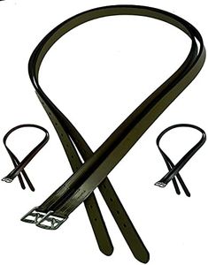 Majestic Ally Genuine Leather English Stirrup Leathers (Pack of 2) (Brown, 54 Inch)
