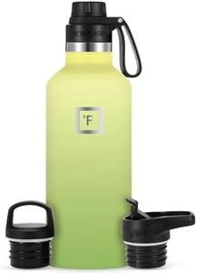 IRON °FLASK Sports Water Bottle - 945 ml, 3 Lids (Spout Lid), Vacuum Insulated Stainless Steel, Hot Cold, Double Walled, Thermo Mug, Standard Metal Canteen (Lime)