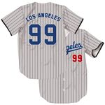 TIFIYA Los Angeles 99 Stripes Printed Baseball Jersey LA Baseball Team Short Sleeve Button Down Hip Hop Tee Shirts for Young Men Women T048-Grey-M