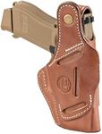 1791 GUNLEATHER Glock Holster - OWB & IWB Right Handed Leather Gun Holster - Fits Glock 17, 19, Ruger SR9, SR22, Sig P225, Springfield XDS, S&W Shield, MP9, MP40, Walther CCP, P22, Taurus G2 - Brown