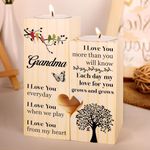 Buioata Grandma Gifts - Candlestick Gifts for Grandma, Great Grandma Gifts with Touching Sayings, Grandma Birthday Gifts, Presents for Grandma, Best Gifts for Nan, Nanny Gifts Candle Holder