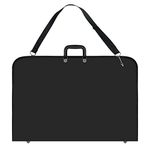 Black Spill-Resistant Art Artist Portfolio Sketching Supplies Case A2 Size with Reinforcing Plate & Shoulder Strap for Students, Designers. (28” x20”x1.5”)