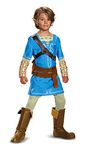 Disguise Link Costume for Kids,Official Zelda Costume Tunic with Ears and Boot Covers from Breath of The Wild,SizeM(7-8),Blue