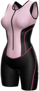 Sparx Women Triathlon Suit Tri Short Racing Cycling Swim Run (Pink Stripe, XL)