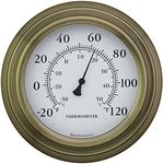 8" Antique Brass Finish Decorative Indoor/Outdoor Thermometer