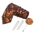 PELUCHE The Red Knot Gift Box Includes 1 Neck Tie, 1 Brooch & 1 Pair of Collar Stays for Men