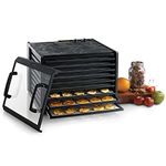 Excalibur 3926TCDB 9-Tray Electric Food Dehydrator with Clear Door Adjustable Temperature Settings and 26-Hour Timer Made In USA, 9-Tray, Black