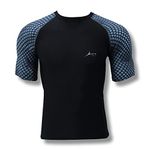 PROSHARX Premium Compression Tights Half Sleeves Dry Fit T-Shirts for High Performance in Gym (in, Alpha, M, Shark Skin)