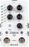 MOOER Loop X2 Stereo Electric Guitar Loop Pedal, Bass Guitar Looper Pedal, Acoustic Guitar Looper Pedal with 11 Banks, 300 Minutes, 77 save slots, Fade Out Function for practice and live show