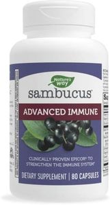 Nature’s Way Sambucus Advanced Immune, Immune Defense*, Immune Booster*, Strengthens Immune System with EpiCor, Elderberry, Zinc, Vitamin C, Vitamin D, Echinacea*, 80 Capsules