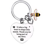 Cobee Teacher Gifts Keychain, Bee Thank You Gift Keyring Teacher Appreciation Gift for Birthday Graduation Christmas Women Men