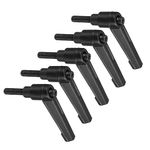 CoCud Clamping Lever Handles, M6 x 20mm Male Thread, Adjustable Quick Release Locking Rotating Bolt Knobs Black - (Applications: for Lathe Machinery), 5-Pieces