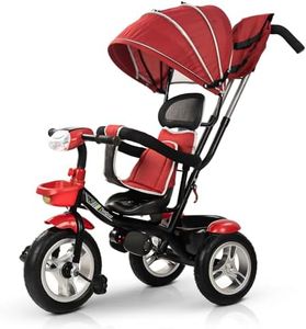 Baybee Klinto 2 in 1 Baby Tricycle for Kids | Plug N Play Baby Cycle Trikes with Parental Control, Canopy, LED Light & Music, Kid Triycle with Safety Guard, Kids Cycle for 2-5 Years boy Girl (Red)