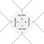 HOFOYA Sisters Best Friends Forever Matching BFF Necklace Set for 2 3 4,Mom Daughter Necklaces,Friendship Necklace,Christmas Birthday Gift for Teen Boys Girls BFF Sister., Small, Stainless Steel, No