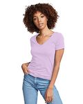 Next Level NL1540 Women's Lightweight V-Neck Jersey T-Shirt Lilac XS (US)