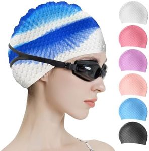 Tripsky Silicone Swim Cap,Comfortable Bathing Cap Ideal for Curly Short Medium Long Hair, Swimming Cap for Women and Men, Shower Caps Keep Hairstyle Unchanged
