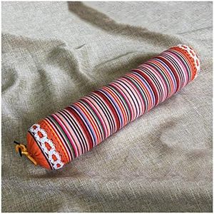 Buckwheat Pillow, Organic Buckwheat Pillow with Washable Cotton Pillowcase Neck Roll Pillow for Sleeping Cylinder Cervical Pillow for Neck Pain Relief Round Support Firm Buckwheat Husk Hull Pillows (