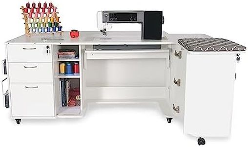 Arrow Sewing Kangaroo Sewing Furniture Sydney Hydraulic XL Sewing Cabinet, Ash White