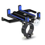 BROLAVIYA Aluminum Alloy Mobile Phone Holder for Motorcycle Bike Bicycle MTB Handlebar Mount, Black and Blue