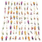 100 PCS Miniature People Architectural Model, 1:100 HO Scale Model Figures Colorful Model Train People Figure Passengers Standing & Sitting Tiny Little People Figures for Miniature Scene By MYCreator