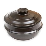 Crazy Korean Cooking Dolsot Korean Stone Bowl with Lid (No Trivet) (Size 4)