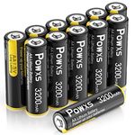 POWXS AA Lithium Batteries, 12 Pack 1.5V Lithium Iron Double A Batteries 3200mAh Super Capacity for Blink Camera, Video Doorbell, Flashlight, Toys, Remote Control 【Non-Rechargeable】