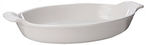 Le Creuset Heritage Stoneware 1.7 Quart Oval Au Gratin Dish, White