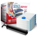 Spacesaver Premium Vacuum Storage Bags. 80% More Storage! Hand-Pump for Travel! Double-Zip Seal and Triple Seal Valve! Vacuum Sealer Bags for Comforters, Blankets, Bedding, Clothing! (Jumbo 10 pack)