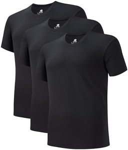 DAVID ARCHY Men's Vests Micro Modal Undershirts with Ultimate Soft 3 Pack C-Neck & Deep C-Neck Short Sleeve Underwear