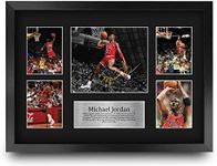 HWC Trading A3 FR Michael Jordan Gift Signed Large Framed A3 Printed Autograph Chicago Bulls Gifts Photo Display