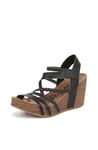 Blowfish Malibu Women's Heidi Wedge Sandal, Black Dyecut, 4 UK