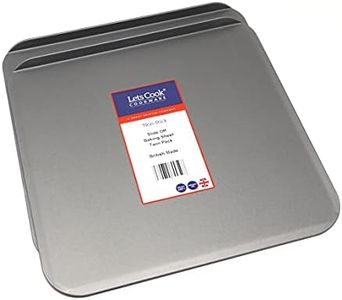 Slide Off Baking Sheet Twin Pack, British Made with Teflon Non Stick by Lets Cook Cookware
