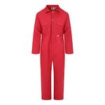 Ladies Zip Front Boilersuit Workwear Boiler Suit Coverall Overall Womens Girls (10 (34" Chest), Red)