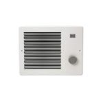 Broan Wall Heater, White Grille Heater with Built-In Adjustable Thermostat, 750/1500W, 120/240V AC