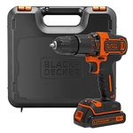 BLACK+DECKER 18 V Cordless Hammer Drill 2-Gear with 1.5 Ah Lithium-Ion Battery and Kitbox, BDCHD18K-GB